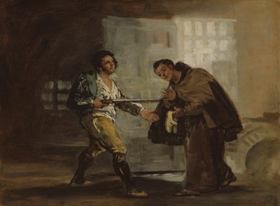 Friar Pedro Offers Shoes to El Maragato and Prepares to Push Aside His Gun by Francisco Jose de Goya y Lucientes
