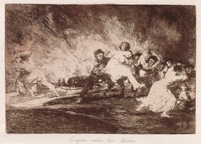 They escape through the flames. Plate 47 of 