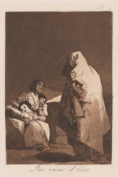 Here Comes the Bogey, late 18th-early 19th century (print) by Francisco de Goya