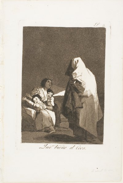 Here Comes the Bogeyman, plate three from Los Caprichos by Francisco Jose de Goya y Lucientes