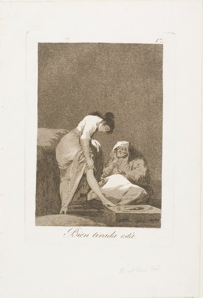 It is Nicely Stretched, Plate 17 from Los Caprichos by Francisco Jose de Goya y Lucientes