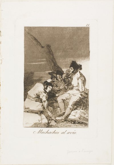 Lads Making Ready, plate eleven from Los Caprichos by Francisco Jose de Goya y Lucientes