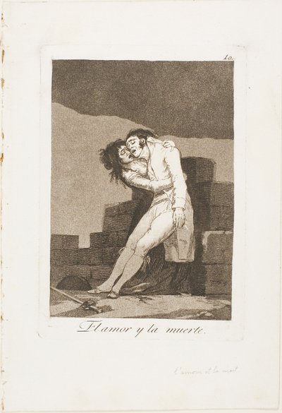 Love and Death, plate ten from Los Caprichos by Francisco Jose de Goya y Lucientes