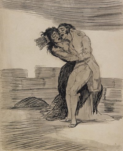 Man and Woman Embracing by Francisco Jose de Goya y Lucientes