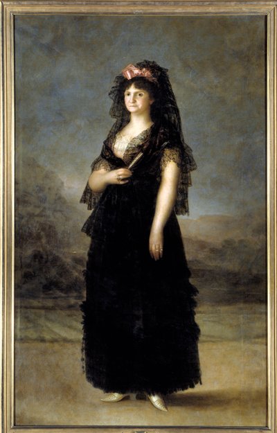Portrait of Queen Maria Luisa (1751-1819) wearing a Mantilla. Painting by Francisco de Goya (1746-1828) 19th century Sun. 2,08x1,27m - Madrid, Musee du Prado by Francisco de Goya