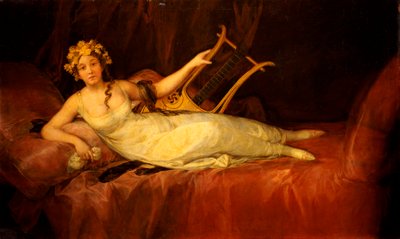 Portrait of the 10th Marquesa de Santa Cruz as the Muse, Euterpe by Francisco de Goya