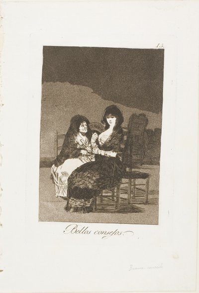 Pretty Teachings, plate 15 from Los Caprichos by Francisco Jose de Goya y Lucientes