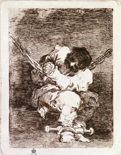 Prisoner chain sitting - Security is as barbaric as the crime by Francisco de Goya