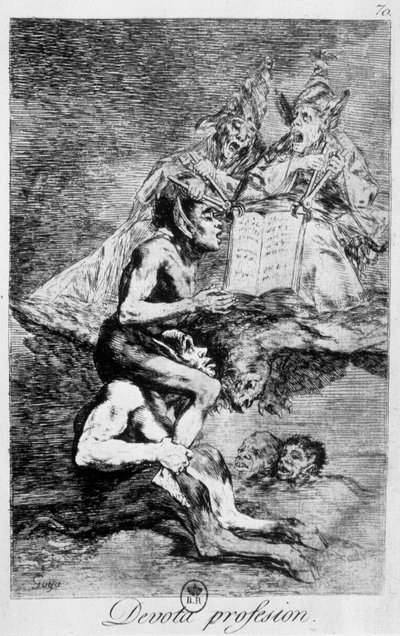Profession of faith, witchcraft scene with elves by Goya, late 18th century by Francisco de Goya