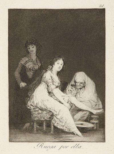 She Prays for Her, Plate 31 from Los Caprichos by Francisco Jose de Goya y Lucientes