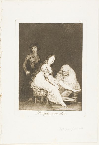 She Prays for Her, Plate 31 from Los Caprichos by Francisco Jose de Goya y Lucientes