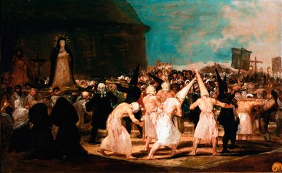 Social topics of the Academy of San Fernando: Procession of Flagellants in a village by Francisco de Goya