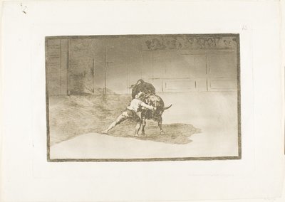 The Famous Martincho Places the Banderillas, Playing the Bull with the Movement of his Body, plate 15 from The Art of Bullfighting by Francisco Jose de Goya y Lucientes