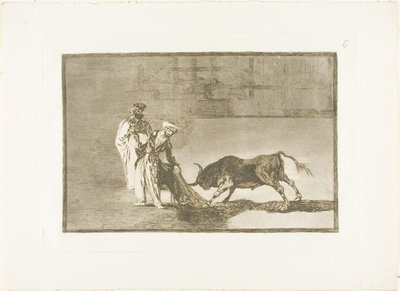 The Moors Make a Different Play in the Ring Calling the Bull with Their Burnous, Plate Six from The Art of Bullfighting by Francisco Jose de Goya y Lucientes