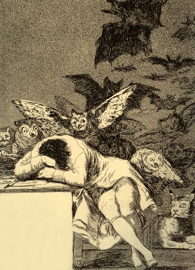 The sleep of reason produces monsters (Caprice 43) by Francisco Jose de Goya y Lucientes