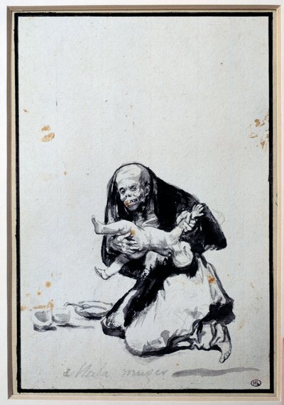 The wrong woman Anthropophagy Scene, a witch has a child by Francisco de Goya