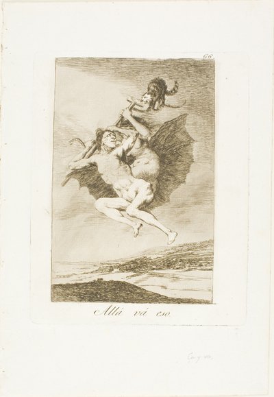 There it Goes, plate 66 from Los Caprichos by Francisco Jose de Goya y Lucientes