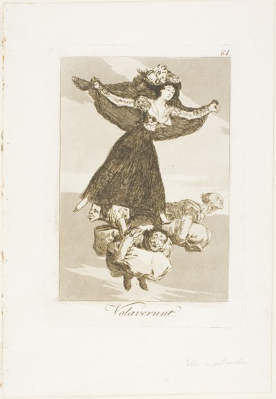They Have Flown, plate 61 from Los Caprichos (Caprices) by Francisco Jose de Goya y Lucientes