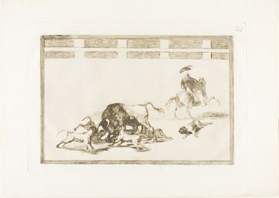 They Loose Dogs on the Bull, Plate 25 from The Art of Bullfighting by Francisco Jose de Goya y Lucientes