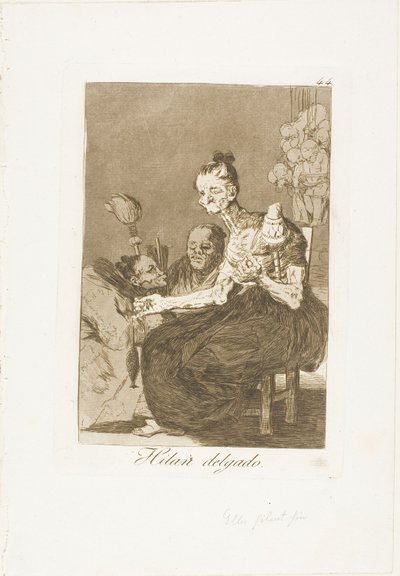 They Spin Finely (plate 44 from Los Caprichos) by Francisco Jose de Goya y Lucientes