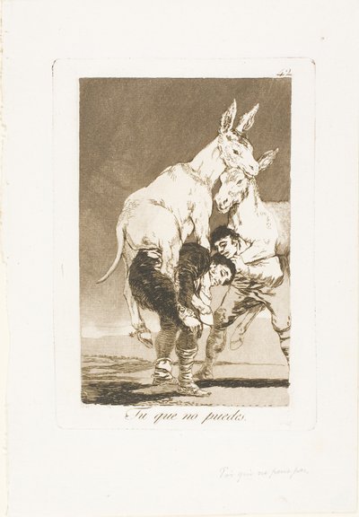 Thou Who Canst Not (plate 42 from Los Caprichos) by Francisco Jose de Goya y Lucientes