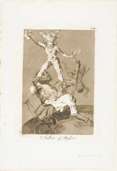 To Rise and to Fall, plate 56 from Los Caprichos by Francisco Jose de Goya y Lucientes
