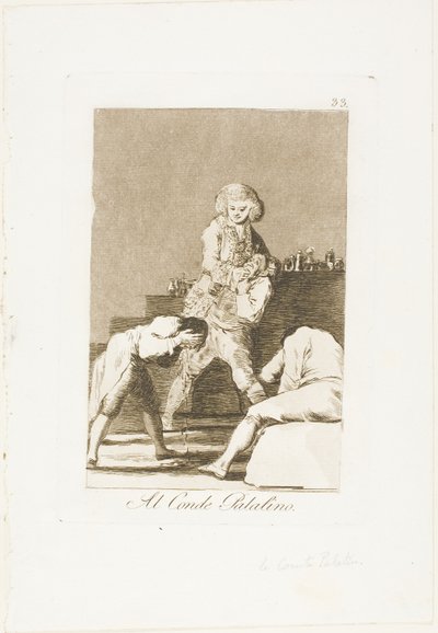 To the Count Palatine or Count of the Palate, plate 33 from Los Caprichos by Francisco Jose de Goya y Lucientes