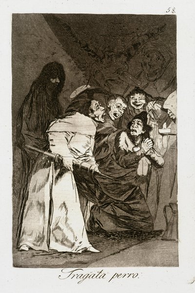 Swallow it Dog (Caprichos 58) by Francisco Jose de Goya y Lucientes