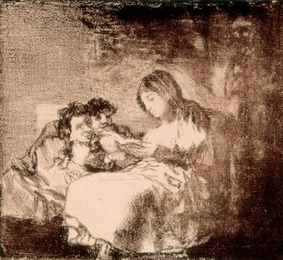 A Woman Reading a Story to Two Children by Francisco Jose de Goya y Lucientes