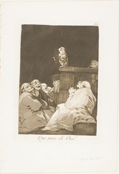 What a Golden Beak!, plate 53 from Los Caprichos by Francisco Jose de Goya y Lucientes
