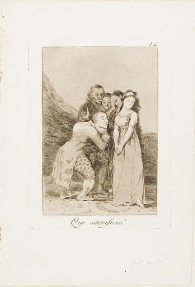 What a Sacrifice!, plate 14 from Los Caprichos by Francisco Jose de Goya y Lucientes