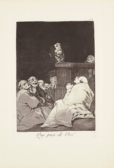 What a golden beak! Plate 53 from: Los Caprichos by Francisco Jose de Goya y Lucientes
