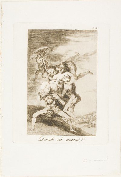 Where is Mother Going? (plate 65 from Los Caprichos) by Francisco Jose de Goya y Lucientes