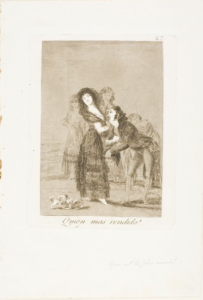 Which of Them is the More Overcome?, plate 27 from Los Caprichos by Francisco Jose de Goya y Lucientes