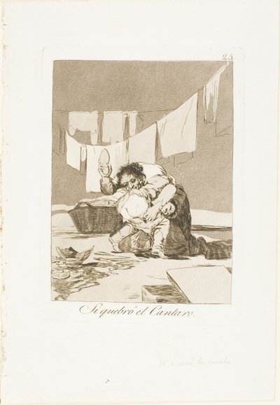 Yes, He Broke the Pot, plate 25 from Los Caprichos by Francisco Jose de Goya y Lucientes