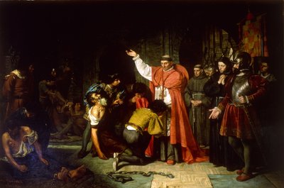 The Liberation of Christian Prisoners of Oran by Cardinal Francisco Jimenez de Cisneros by Francisco Jover y Casanova