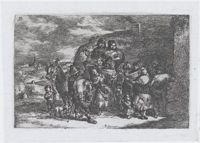 Plate 13: A Group of People Outdoors Including Possibly Musicians, from the Series of Cust..., 1850 by Francisco Lameyer Berenguer