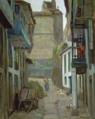 Street of Santa Maria – Betanzos – Oil / Canvas – 59x46 cm by Francisco Llorens Diaz