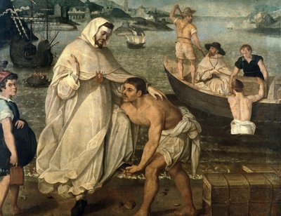 Saint Peter Nolasque Embarks to Free Christian Captives Held Hostage by Moorish Pirates by Francisco Pacheco