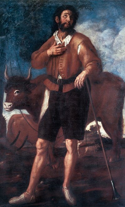 Representation of Saint Isidore the Ploughman, He miraculously caused water to emerge from the water of arid soil by Francisco Ribalta
