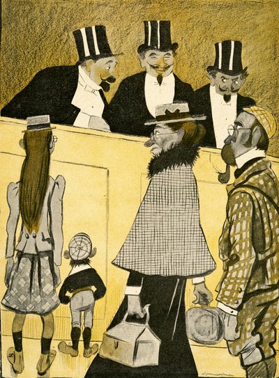 A lost English family ask for directions at the Opera, 1903 by Francisco Sancha y Lengo