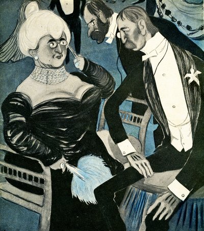 An English man asking a French woman to dance, 1905 by Francisco Sancha y Lengo