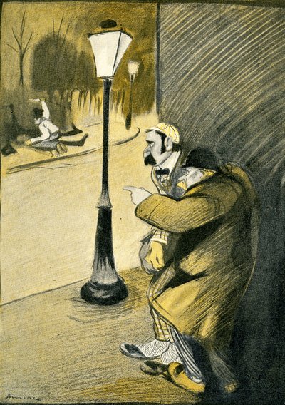 Two Englishmen witness a stabbing in France, 1903 by Francisco Sancha y Lengo