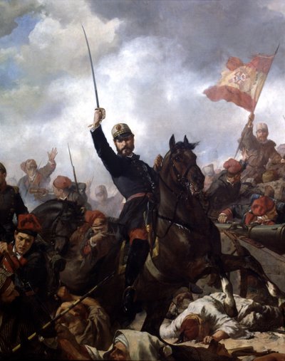 General Juan Prim y Prats at the Battle of Tetouan in 1860 by Francisco Sans y Cabot