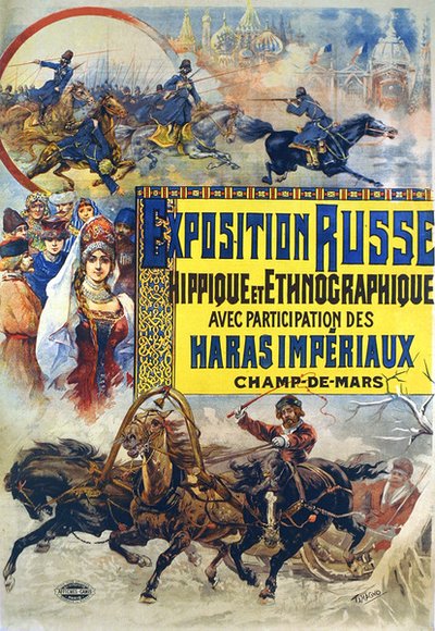 Poster Advertising a Show of Russian Horsemanship by Francisco Tamagno