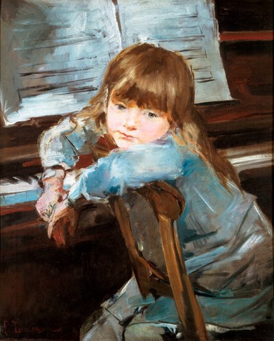 Nina in front of the piano by Francisco Torrescassana