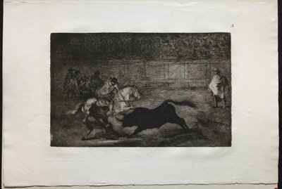 Bullfights: A Spanish Mounted Knight Breaking Short Spears with the Help of Assistants by Francisco de Goya