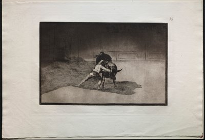 Bullfights: The Famous Martincho Places the Banderillas Playing the Bull with the Movement by Francisco de Goya