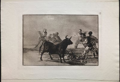 Bullfights: The Rabble Hamstringing the Bull with Lances, Sickles, Banderillas and Other Arms by Francisco de Goya