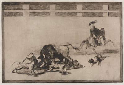 Bullfights: They Loose Dogs on the Bull by Francisco de Goya
